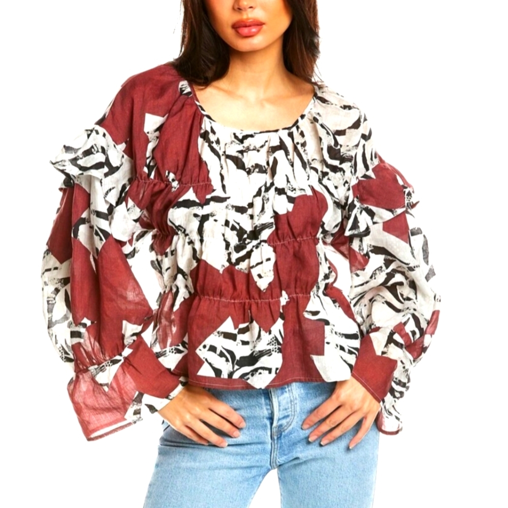IRO Multi Color Hilta Blouse, Bohemian Style